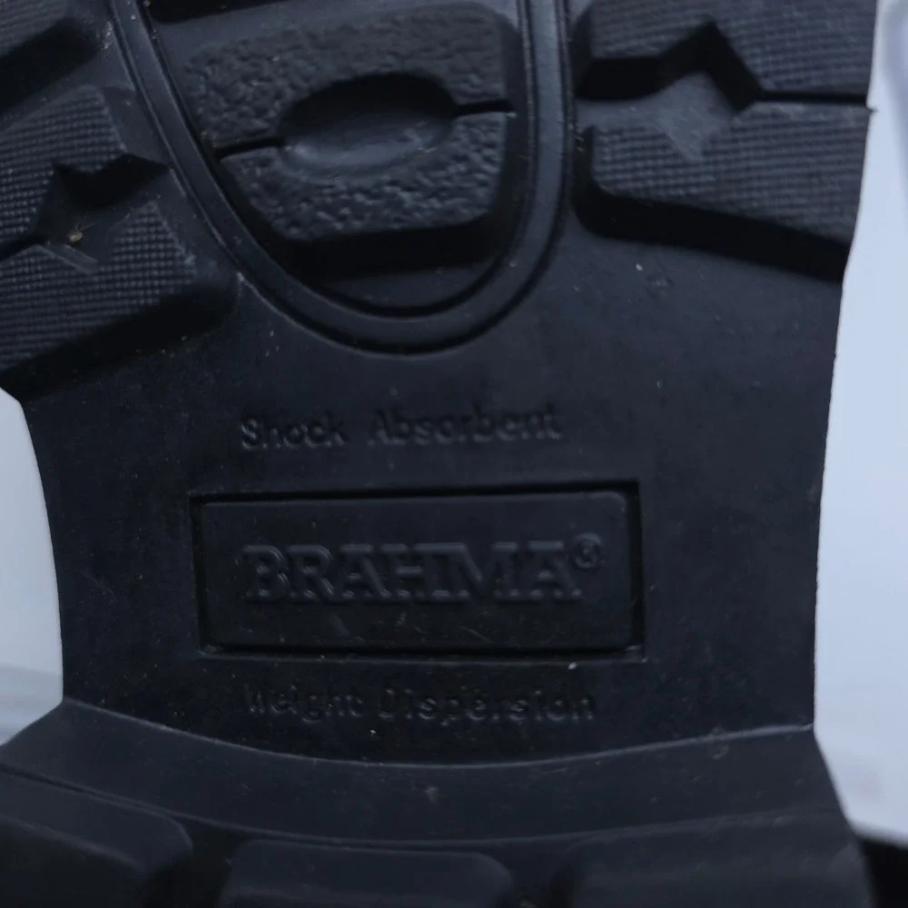 Brahma Mens Steel Toe Work Boots Black Leather MNBR46DP003 Size 6.5W